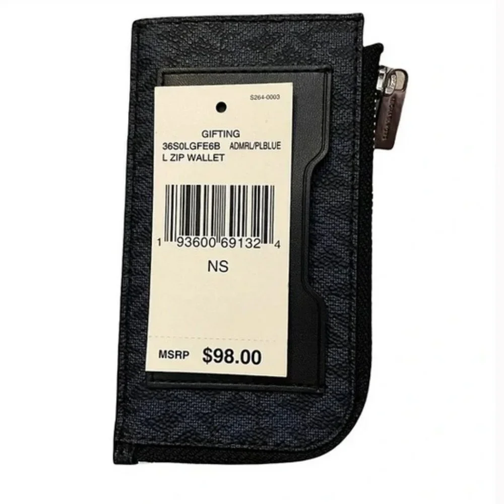 Michael Kors L Zip Mini Wallet Admiral NWT